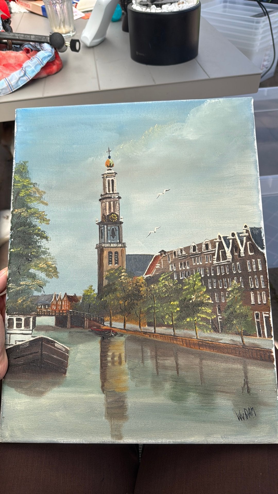 Schilderij Westertoren, Ophalen