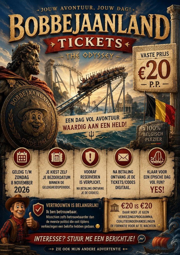 BOBBEJAANLAND TICKETS 101% BETROUWBAAR, Drie personen of meer, Ticket of Toegangskaart