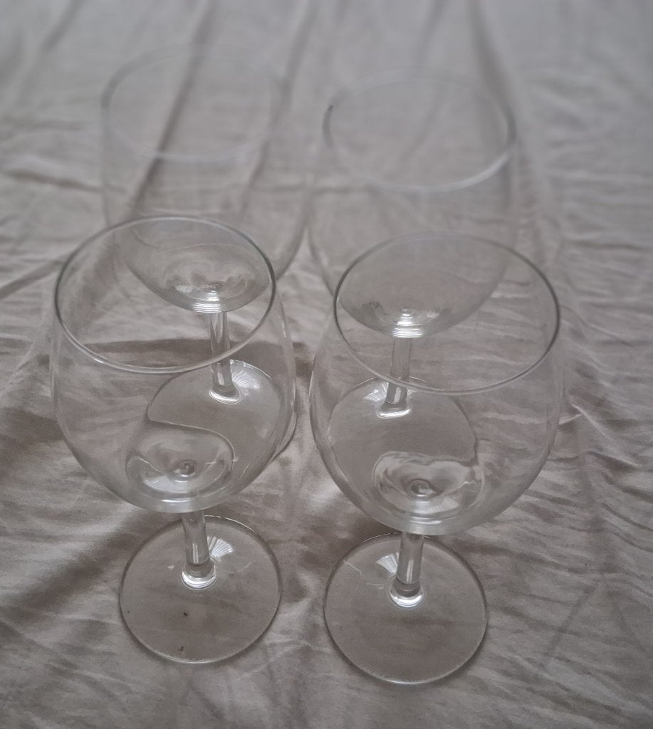 4 rode wijnglazen, Glas of Glazen, Ophalen of Verzenden, Overige stijlen, Glas
