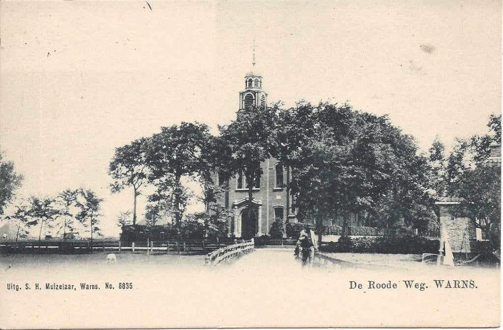 Warns (Frl.) De Roode Weg, Volk, ca. 1900, Verzamelen, Ophalen of Verzenden, Voor 1920, Ongelopen, Friesland
