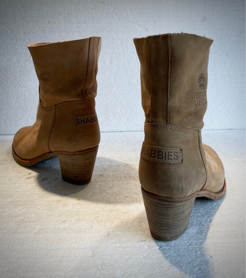 Shabbies Amsterdam enkel laarzen 39 bruin beige, Overige kleuren, Lage of Enkellaarzen, Ophalen of Verzenden, Zo goed als nieuw