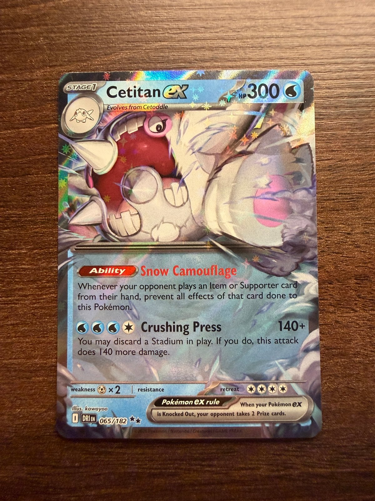 Cetitan ex Pokémon kaart - Zo goed als nieuw, Hobby en Vrije tijd, Verzamelkaartspellen | Pokémon, Zo goed als nieuw, Losse kaart