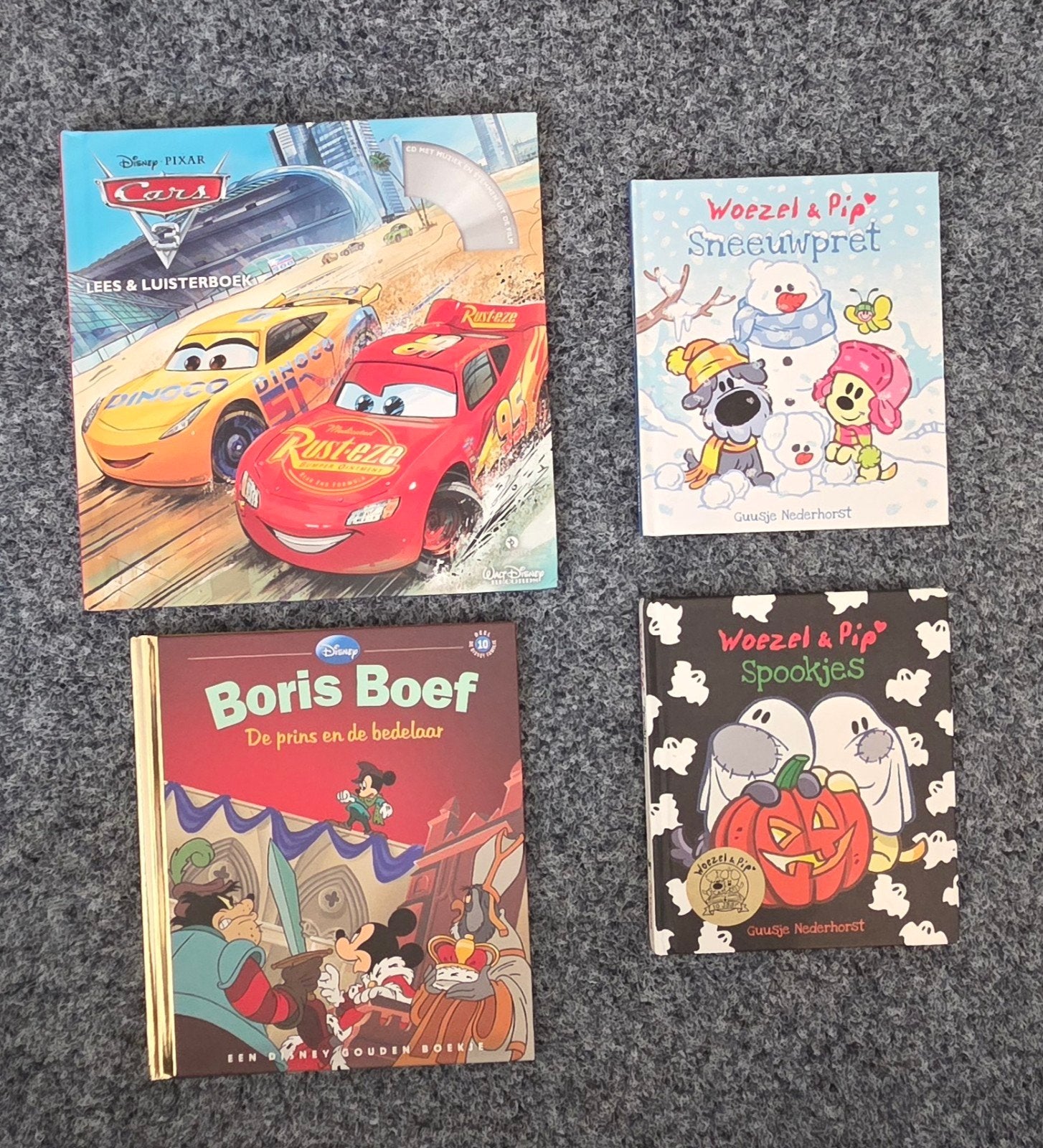 Diverse kinderboeken (Cars, Woezel & Pip, Boris Boef), Boeken, Ophalen of Verzenden, Gelezen, Fictie algemeen