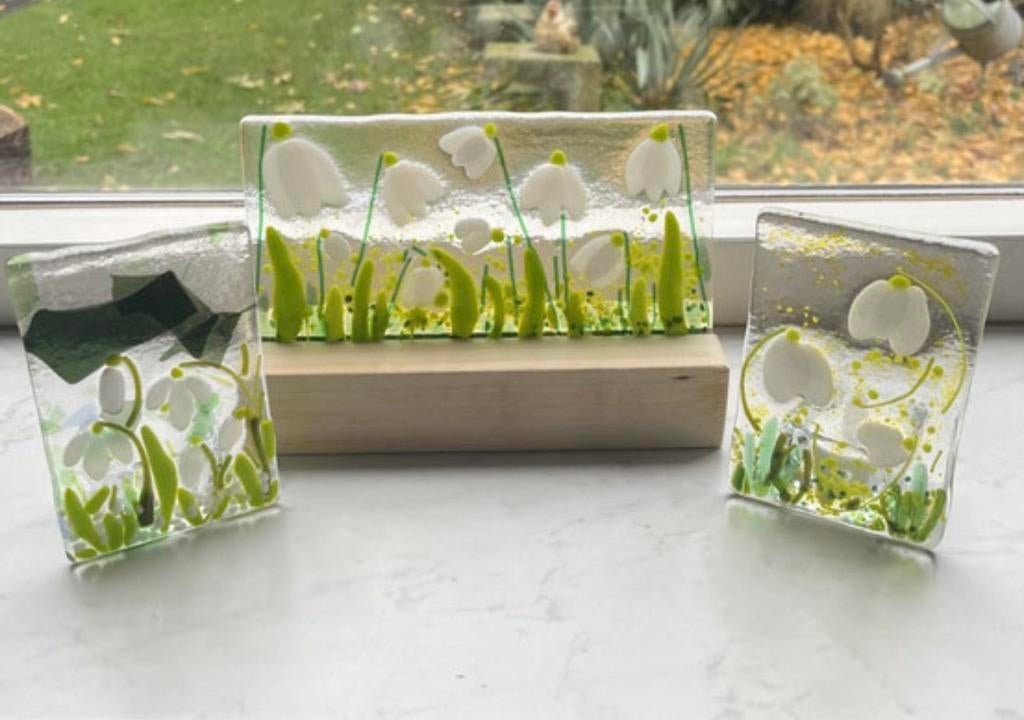 Sneeuwklokjes glas glasfusing glaswave bloem, Hobby en Vrije tijd, Ophalen of Verzenden, Nieuw