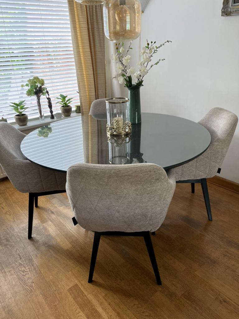 Richmond blackbone gold eettafel, Huis en Inrichting, Tafels | Eettafels, Zo goed als nieuw, 100 tot 150 cm, 200 cm of meer, Vijf personen of meer