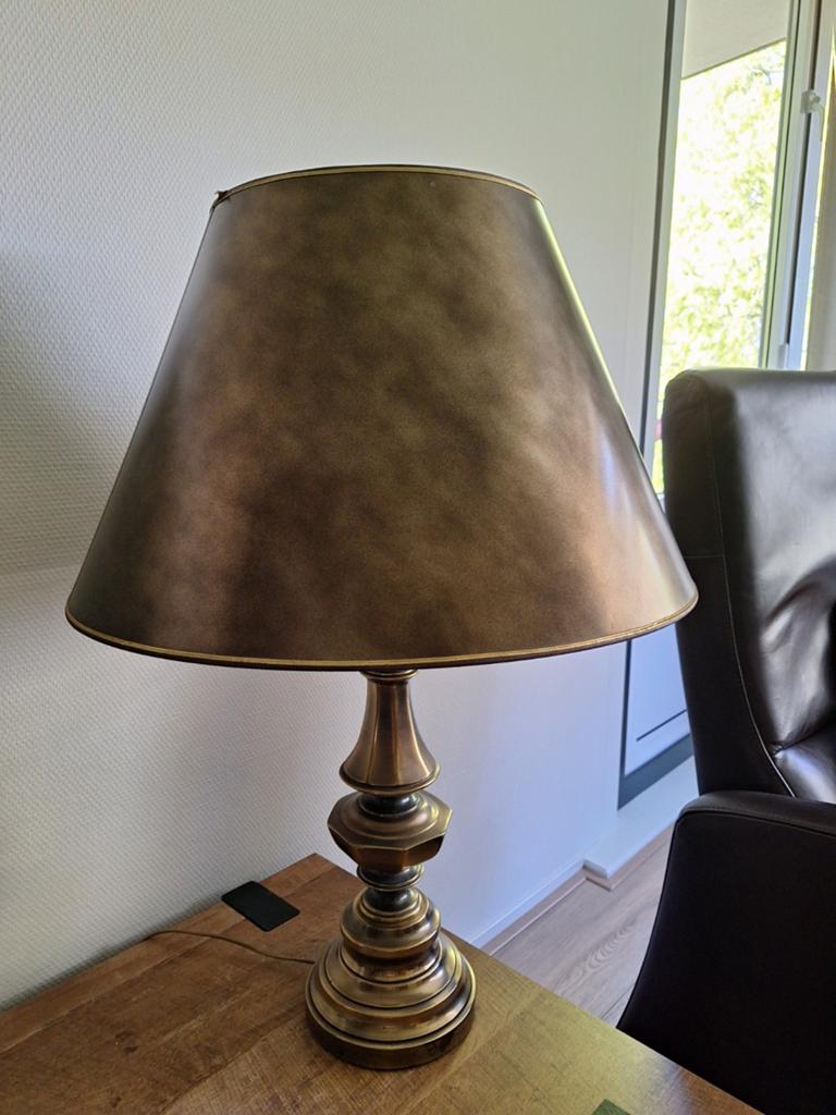Bronskleurige schemerlamp ., Ophalen, Minder dan 50 cm
