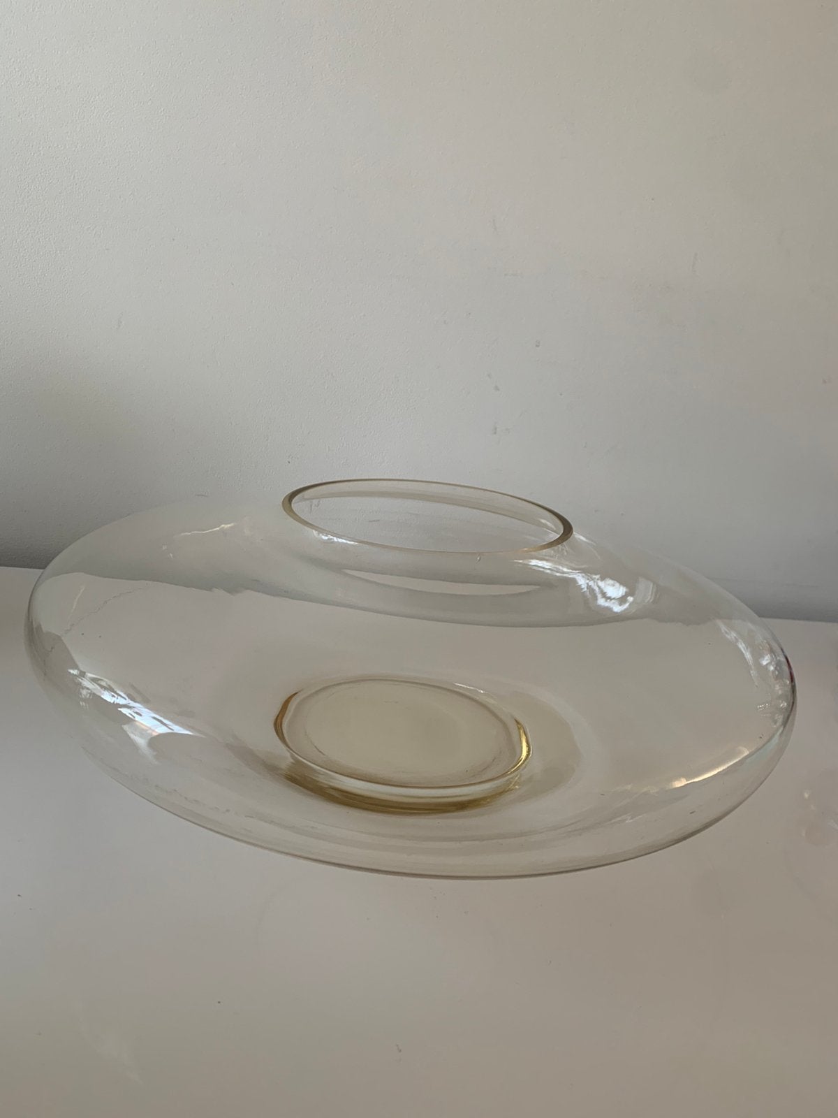 Schaal/vaas, Ophalen of Verzenden, Zo goed als nieuw, Rond, Glas