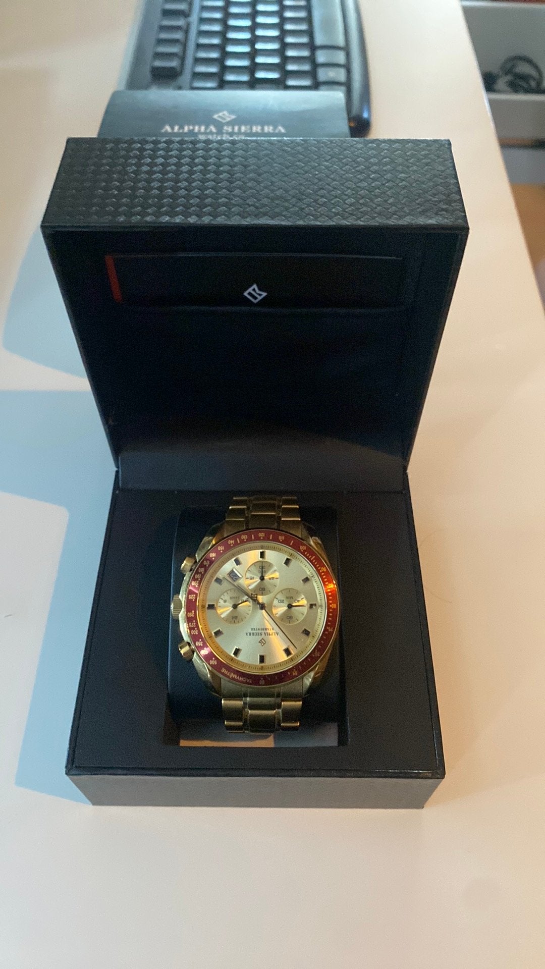 Alpa sierra horloge goud/rood, Ophalen of Verzenden, Nieuw, Polshorloge, Overige merken