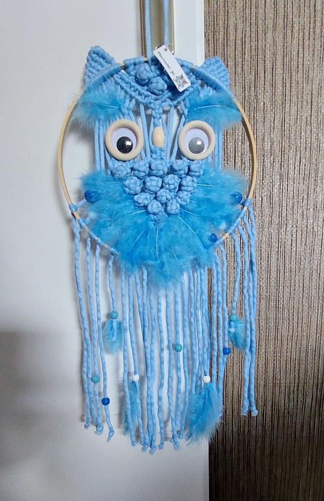Wanddecoratie zelfgemaakte uilen macrame, Ophalen, Nieuw