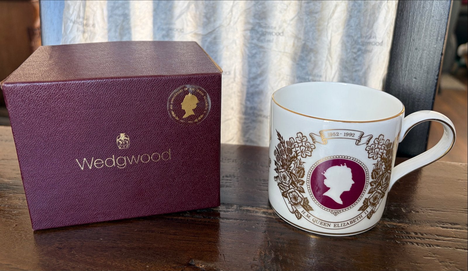 Wedgwood Queen Elizabeth II 40 Jaar Jubileum Mok 1992, Ophalen of Verzenden