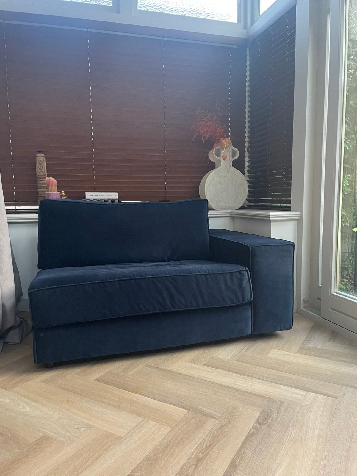 Bankje blauw fluweel, Ophalen, Blauw, 190 cm of minder, Twijfelaar