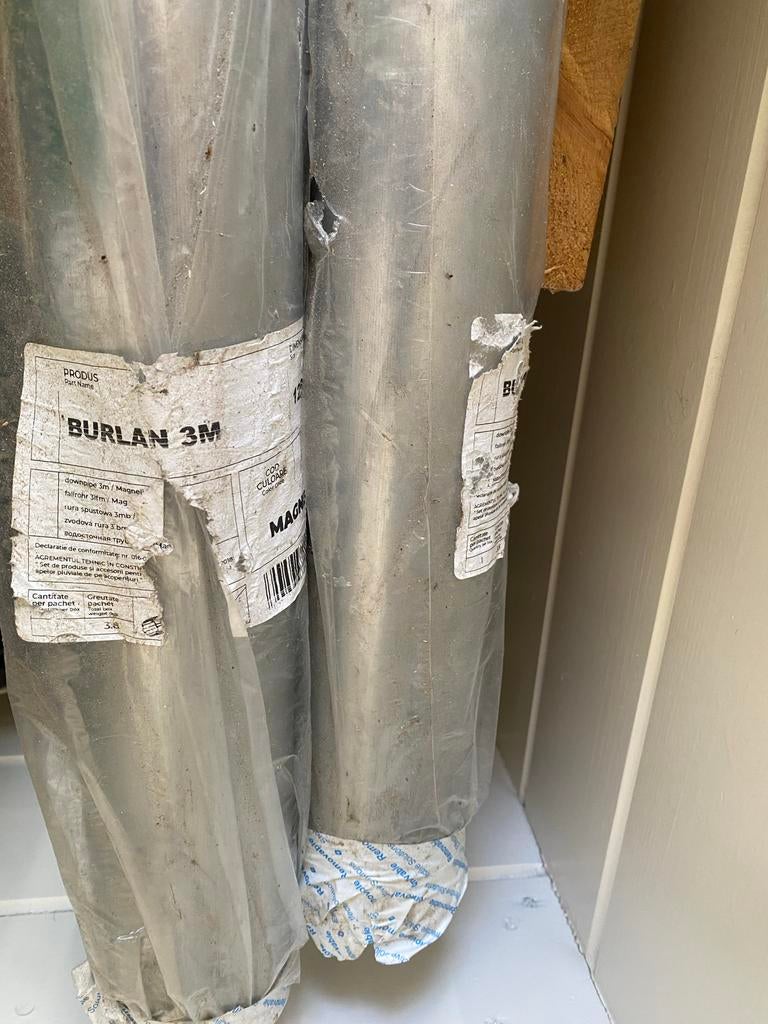 2 Nieuwe Zinken Afvoerbuizen - 3 Meter Lang met toebehoren, Ophalen, Afvoer, Nieuw, 4 tot 6 meter