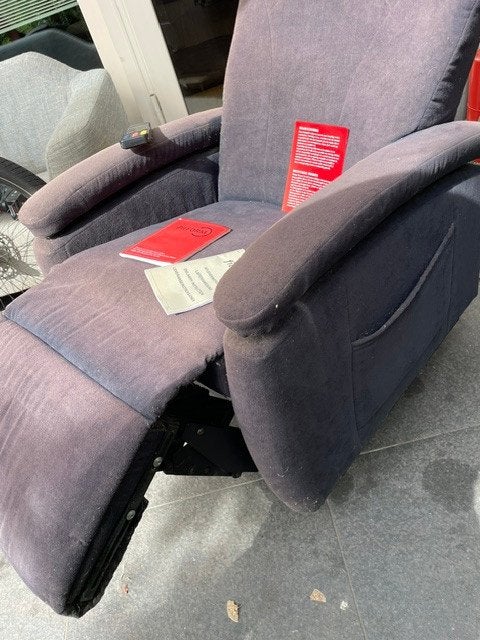 Fitform sta op stoel blauw, smal model. Relaxstoel, Ophalen, Gebruikt, 75 tot 100 cm, 50 tot 75 cm