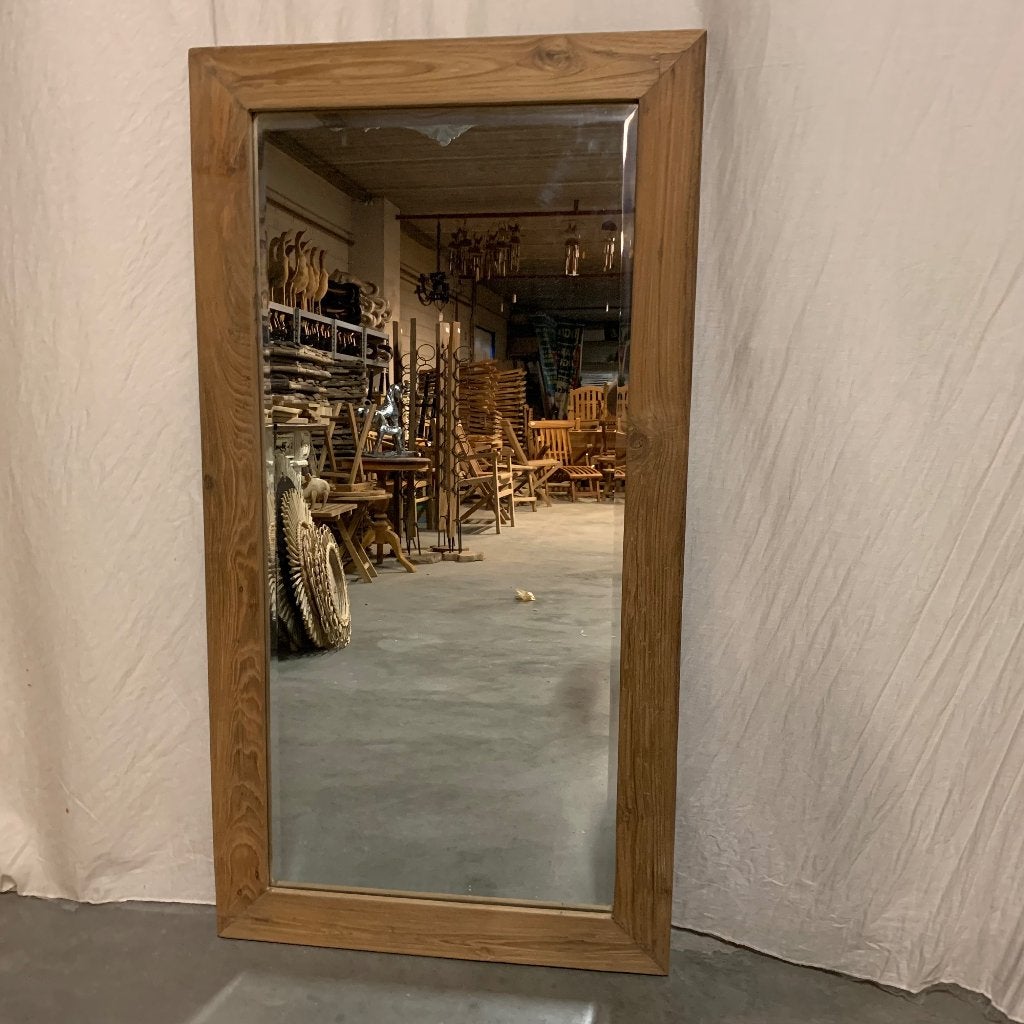 wandspiegel met teak lijst 150 x 80 cm - Gratis bezorgd, TTM Wonen, Meubels – (Perzische) Tapijten en Woonaccessoires, Taag 63, 2491 CS, Den Haag (Forepark)