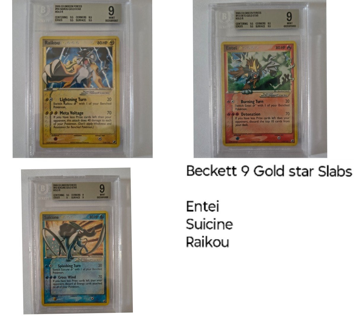 pikachu wearing poncho psa 10💎 + 3x gold stars bgs 9 set 💎, Ophalen, Nieuw