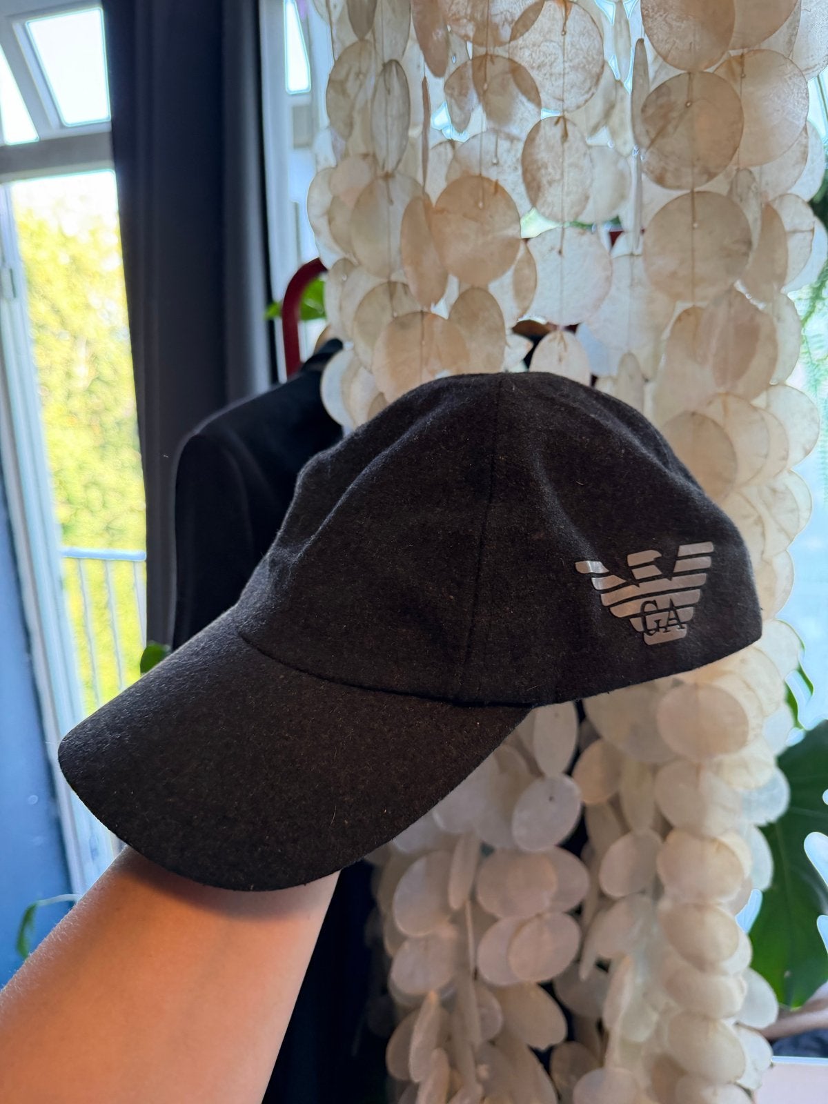 Emporio Armani Baseballpet Wolmix Houtskoolgrijs Maat M, Ophalen of Verzenden, Zo goed als nieuw, Pet