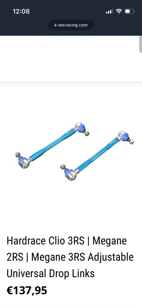 Nieuw Hard-race adjustable drop links Renault Clio 3 RS 197, Ophalen of Verzenden, Nieuw, Renault
