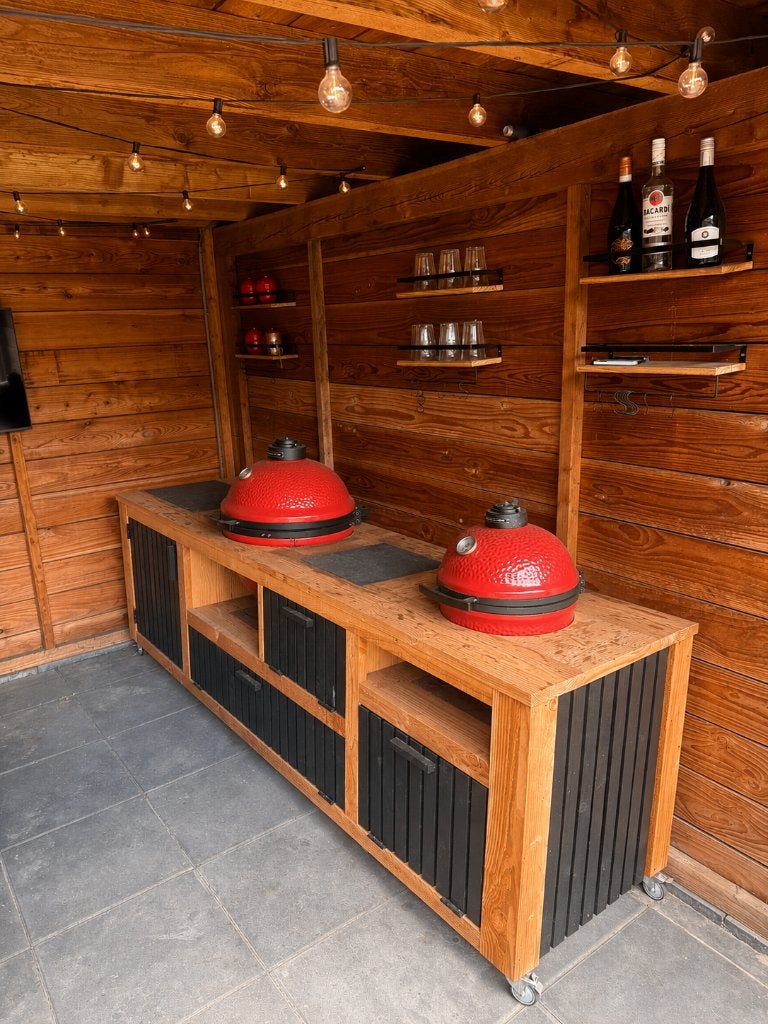 Complete maatwerk buitenkeuken Kamado Joe Classic & Junior, Tuin en Terras, Ophalen, Zo goed als nieuw, Vrijstaand, Kamado Joe
