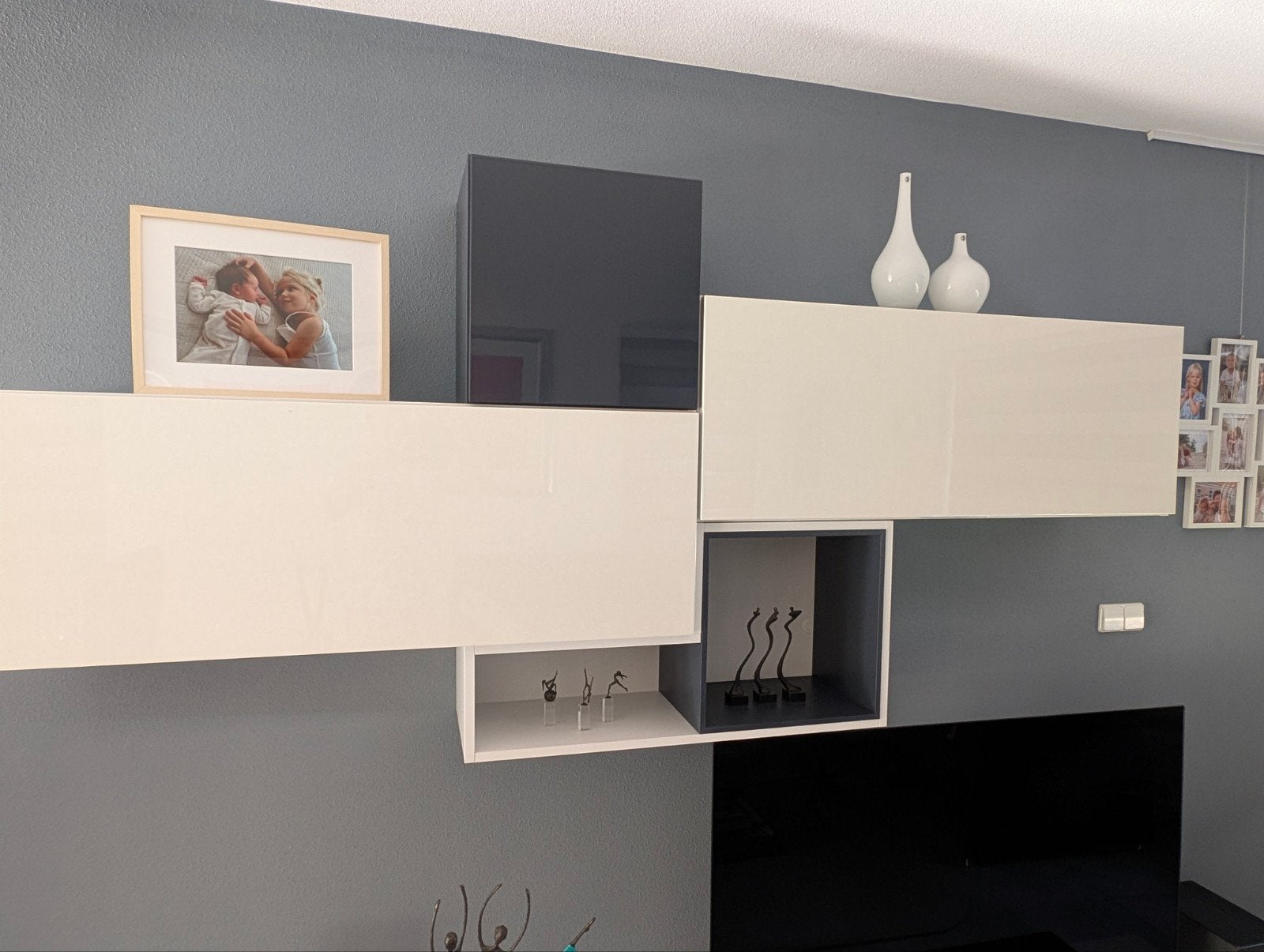 Modern wandmeubel met onderkast en hanggedeelte, Ophalen, Overige materialen, 100 tot 150 cm, Zo goed als nieuw