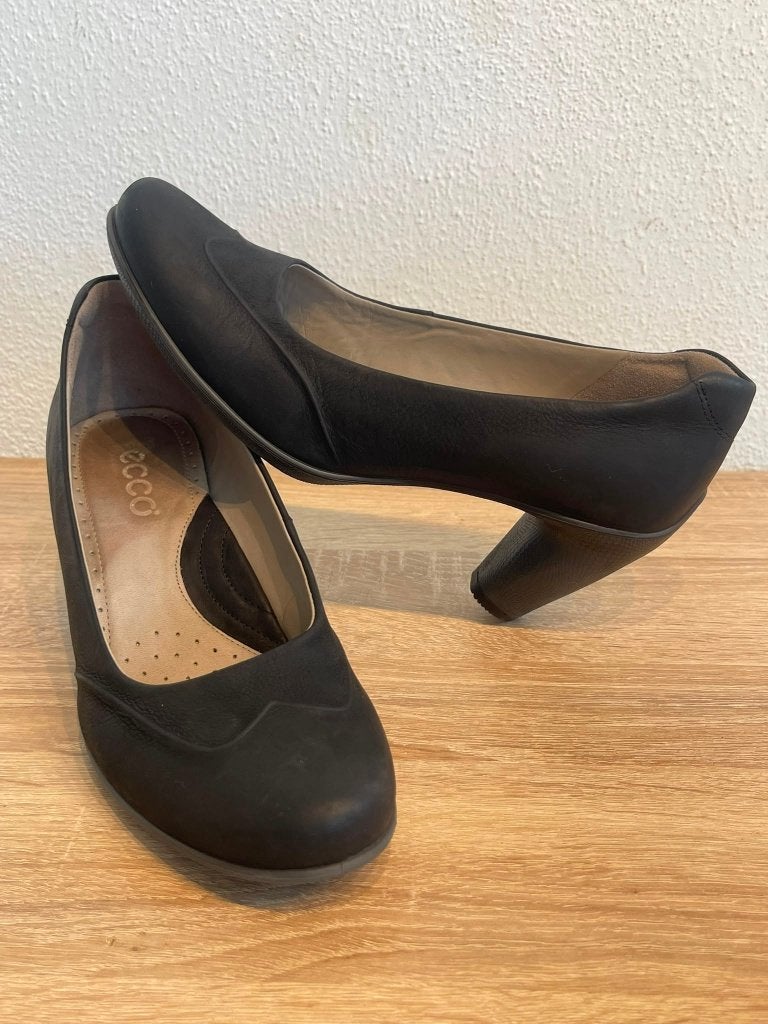 ECCO damespumps maat 38 zwart leer – comfortabele blokhak, Ecco, Ecco, Pumps, Ecco