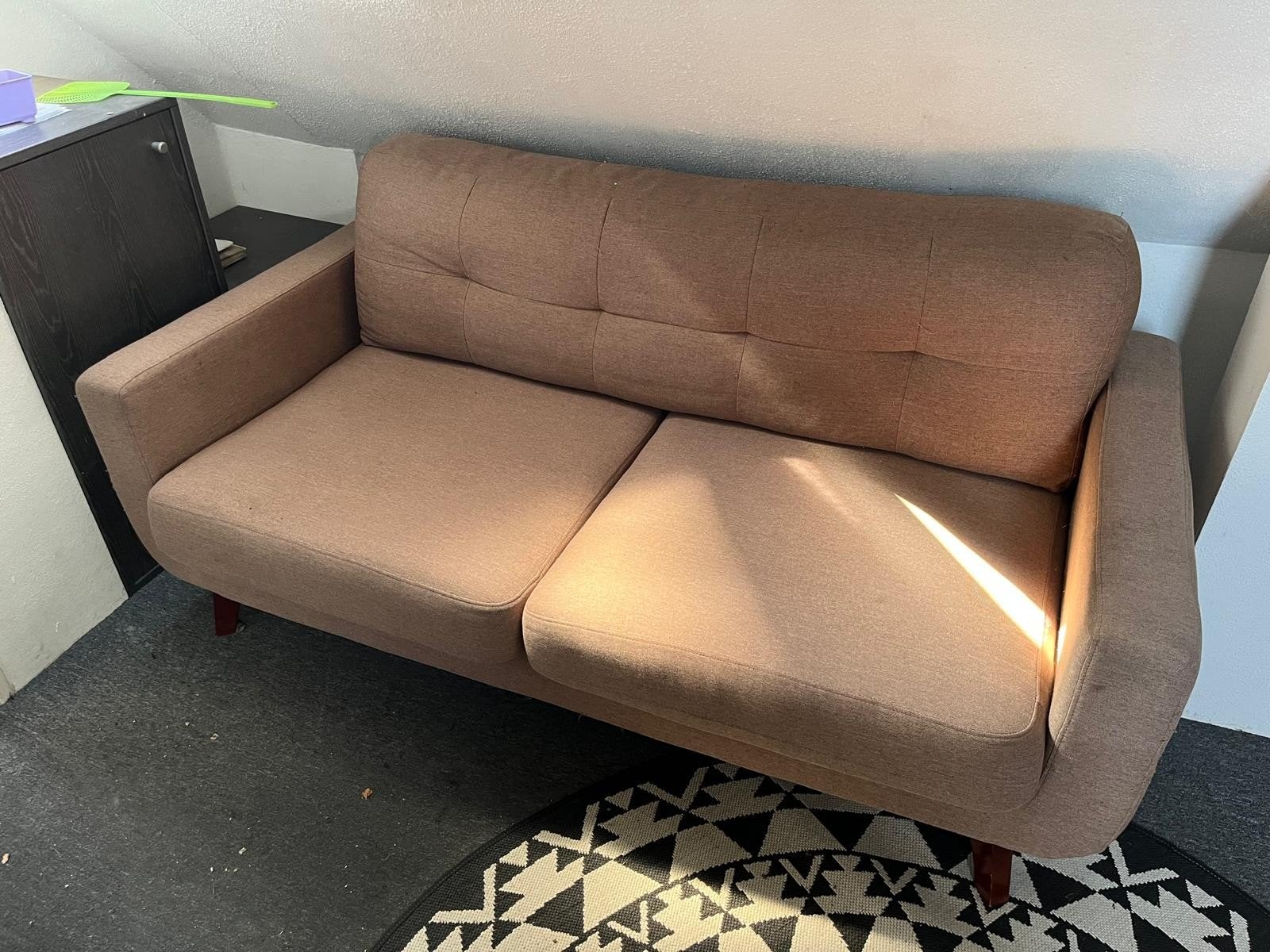 2 zits bank, taupe, Ophalen, Gebruikt, 150 tot 200 cm, Tweepersoons