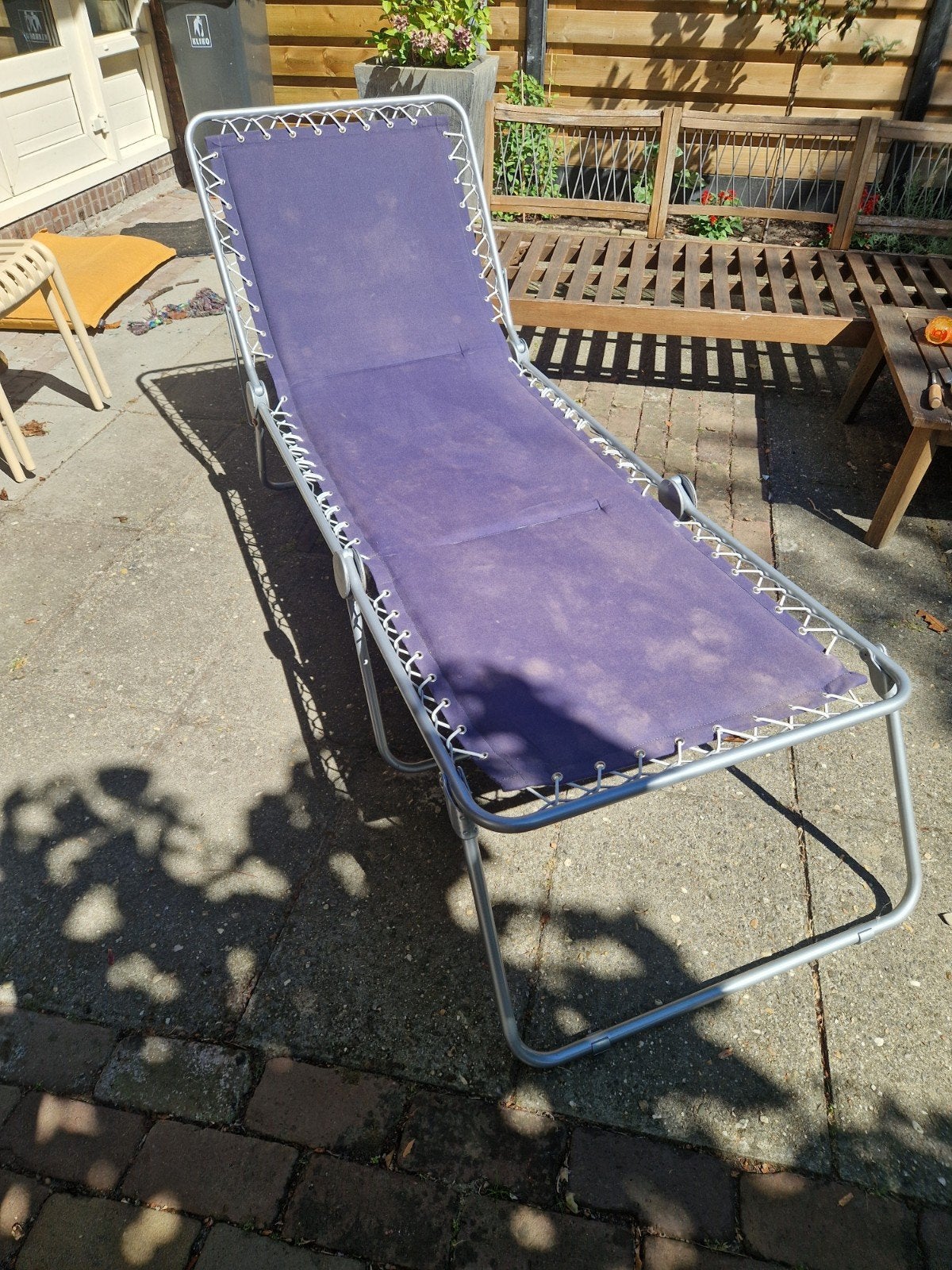Lafuma ligstoel, Ophalen, Gebruikt, Metaal, Verstelbaar