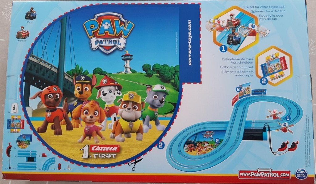 Carrera FIRST Racebaan - PAW PATROL, Ophalen of Verzenden, Zo goed als nieuw, Elektrisch, Carrera