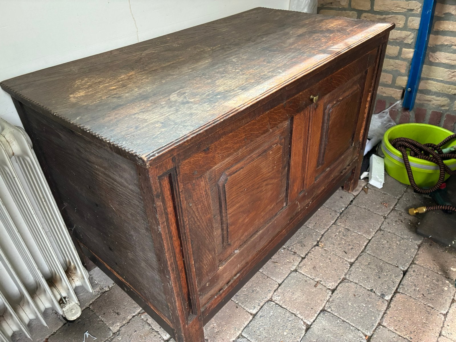 TV Kist 107 x 70 x 70 oud eiken klep, Gebruikt, 100 tot 150 cm, Klassiek, Eikenhout