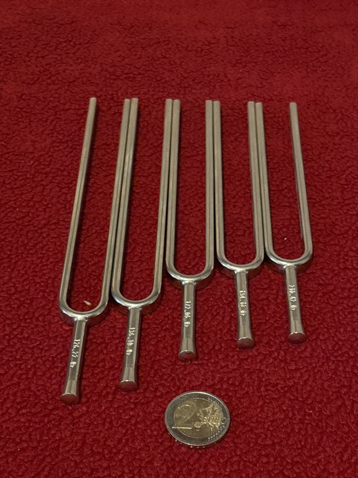 Kosmische Chakra Stemvorken Set (5 stuks) - Duits Fabrikaat, Ophalen of Verzenden, Zo goed als nieuw