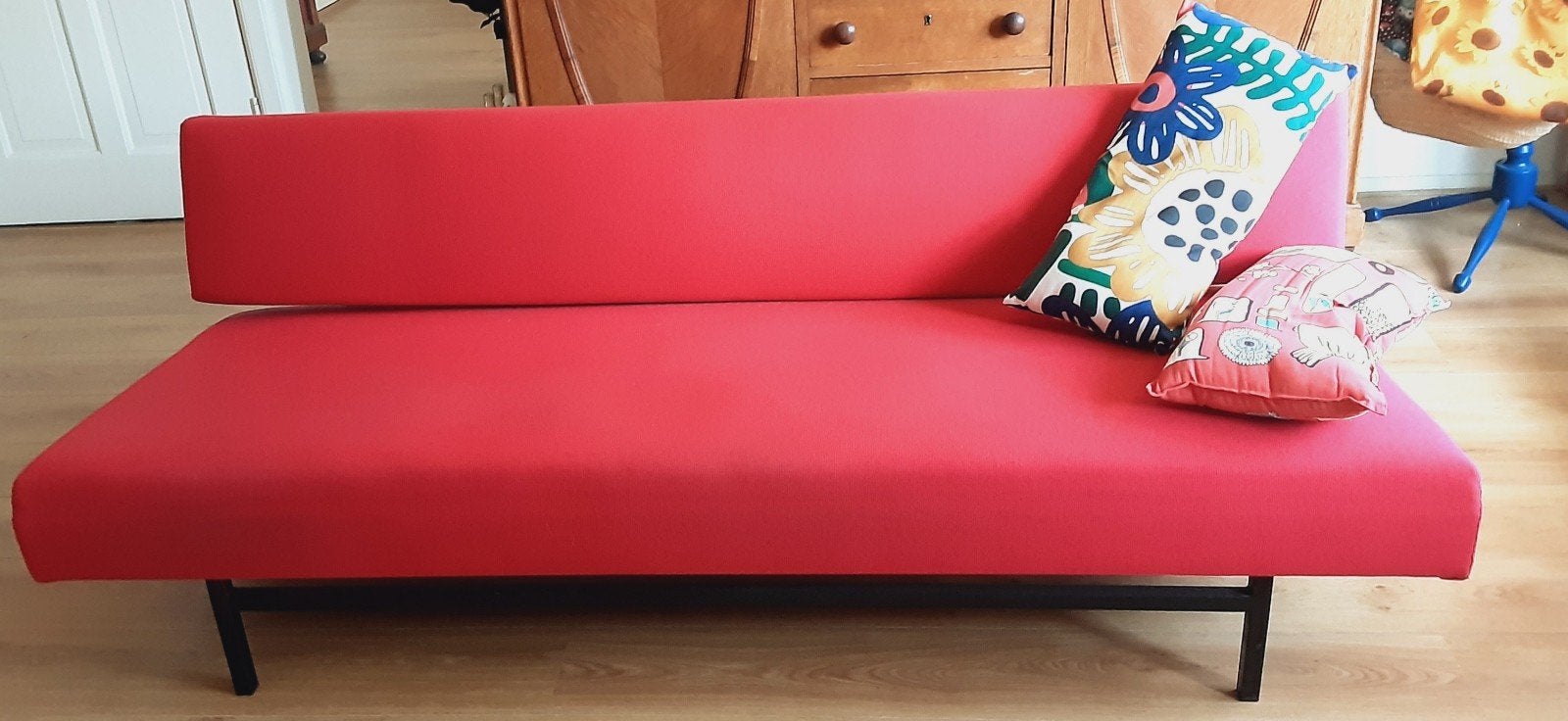 slaapbank, Ophalen, Tweepersoons, Rood