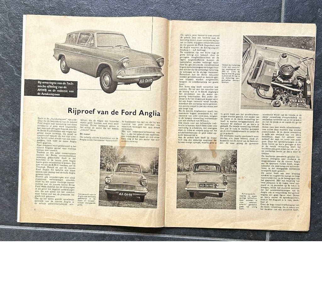 Ford Anglia 105E test in Autokampioen 1960, Gelezen, Ford, Ophalen of Verzenden, Autokampioen