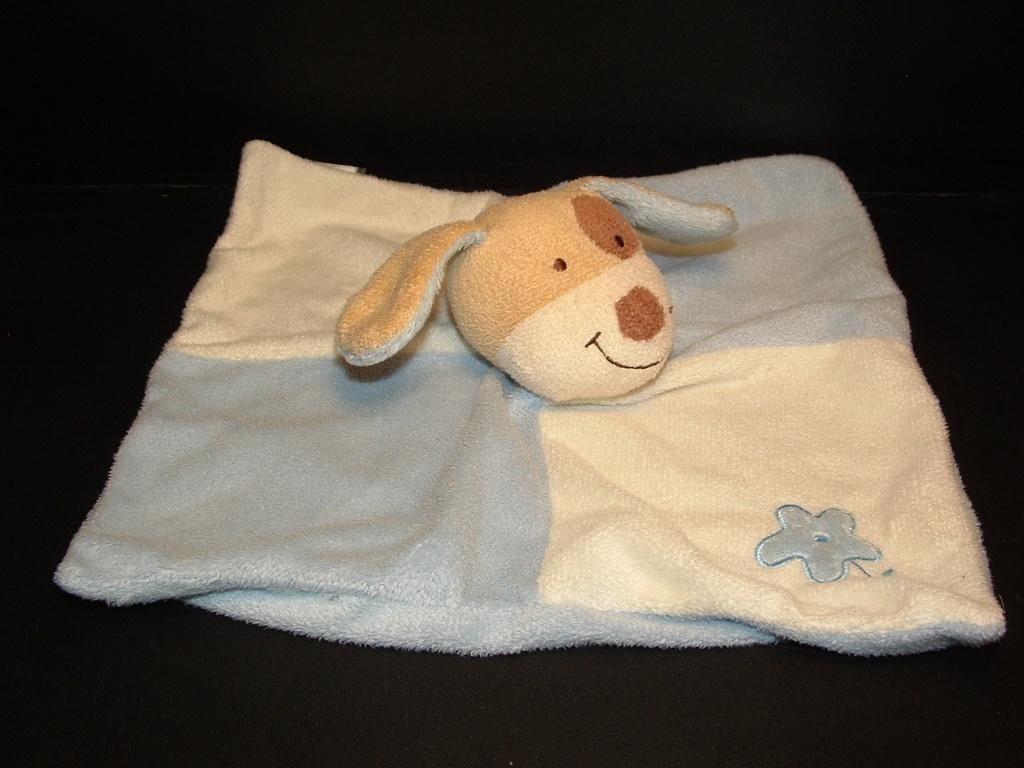 NICOTOY HOND KNUFFELDOEKJE VELOURS BLAUW/WIT GEBLOKT, Ophalen of Verzenden, Nieuw, Overige typen