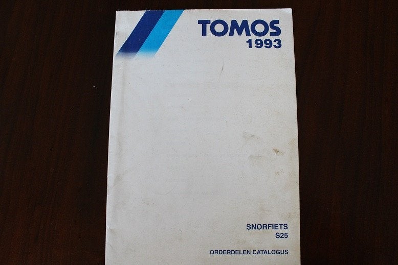 Tomos 1993 Snorfiets S25 onderdelen boek, Ophalen of Verzenden, Gebruikt
