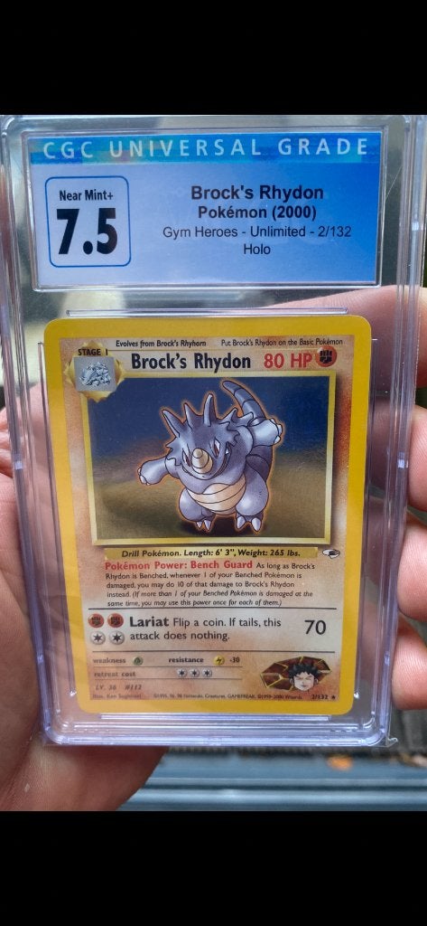 Brock’s Rhydon Gym Heroes graded 7.5, Verzenden, Zo goed als nieuw, Losse kaart