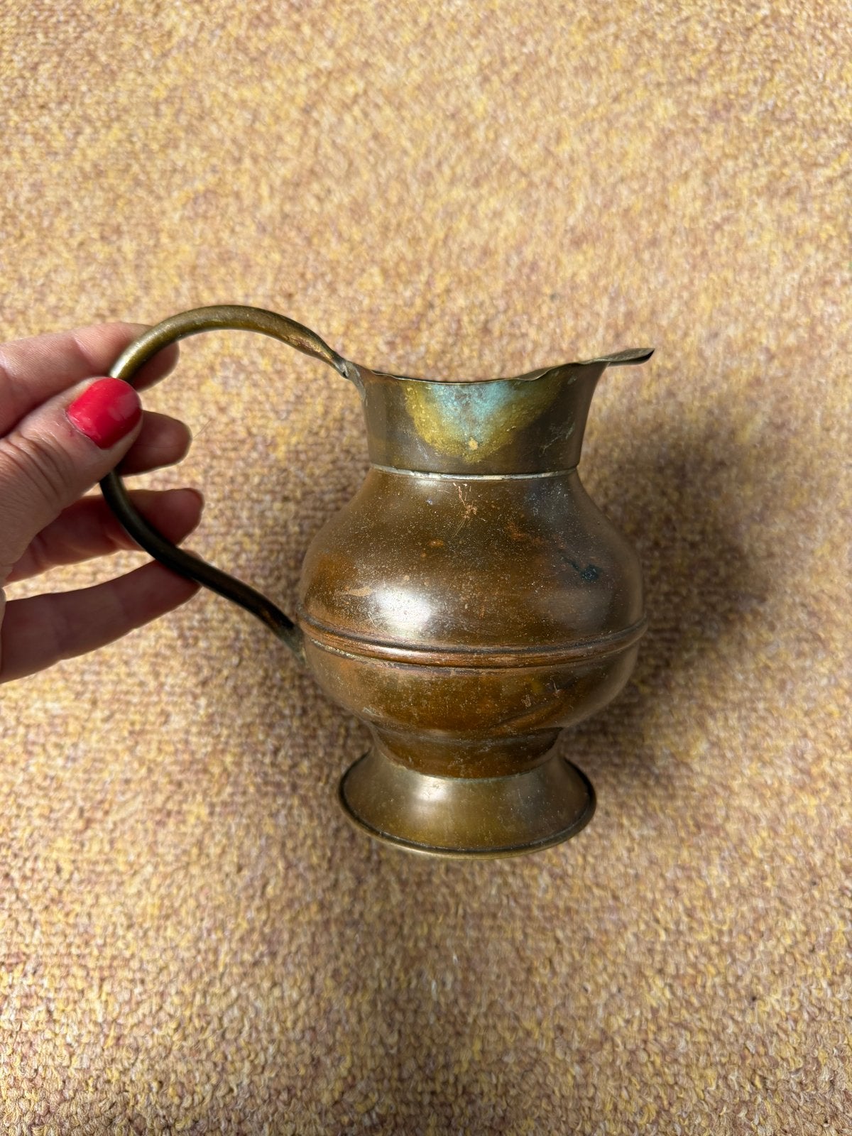 Vintage Koperen Kan - Decoratieve Miniatuur Schenkkan, Antiek en Kunst, Antiek | Koper en Brons, Ophalen of Verzenden, Koper
