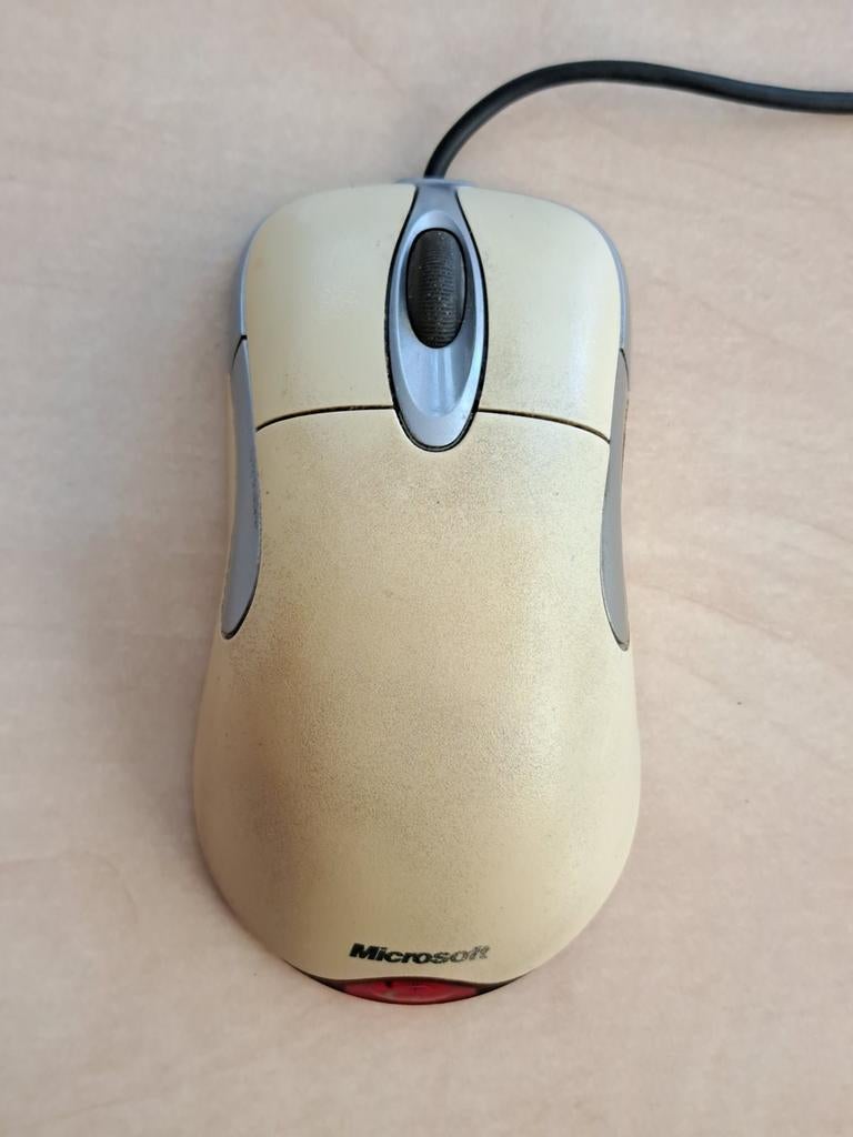 Microsoft Optical IntelliMouse muis, Computers en Software, Muizen, Ophalen, Muis, Gebruikt, Ergonomisch