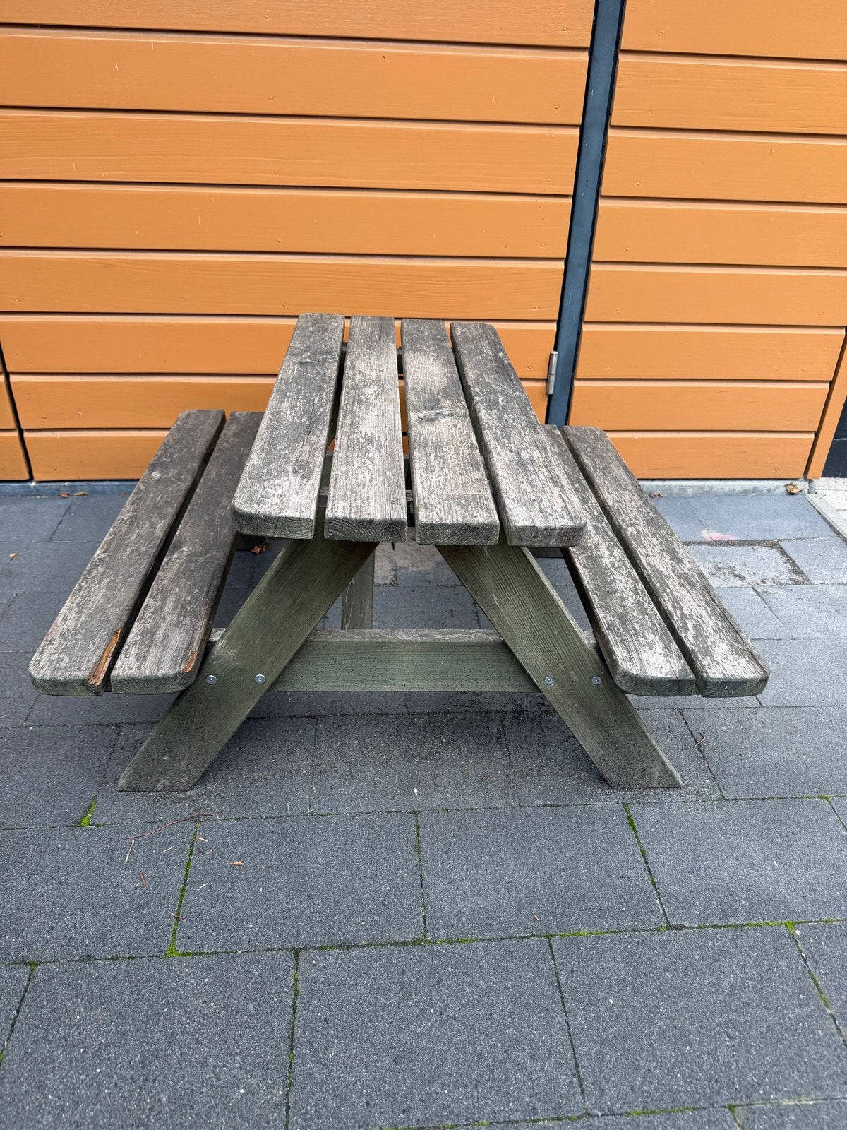 Stevige houten kinderpicknicktafel voor buiten, Gebruikt, Rechthoekig, Hout, Ophalen