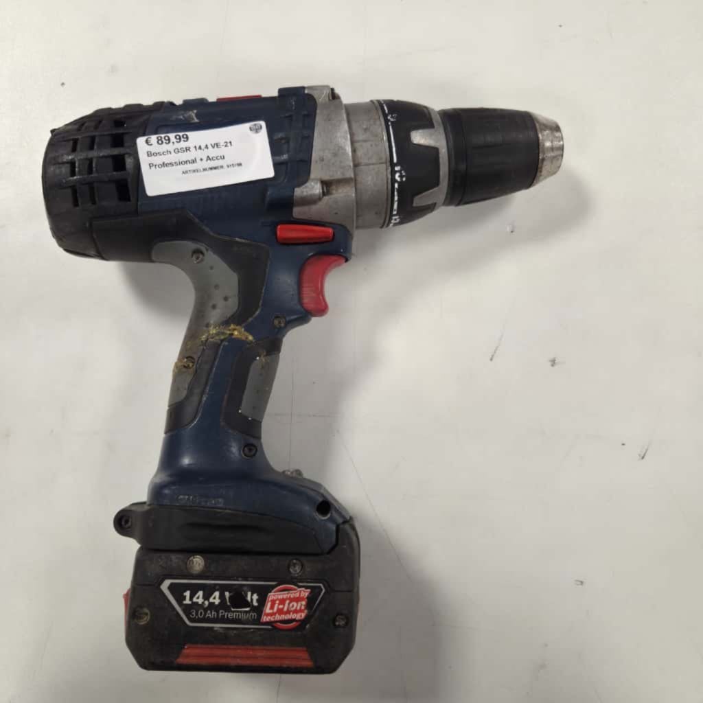 Bosch GSR 14,4 VE-21 Professional + Accu, Bosch, Zo goed als nieuw, Support@bosch.com, Robert Bosch GmbH
Robert-Bosch-Platz 1
70839 Gerlingen-Schillerhöhe
Germany