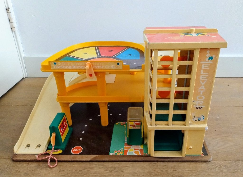 Vintage Fisher Price speelgoed garage, Ophalen, Gebruikt, Speelset, Met geluid