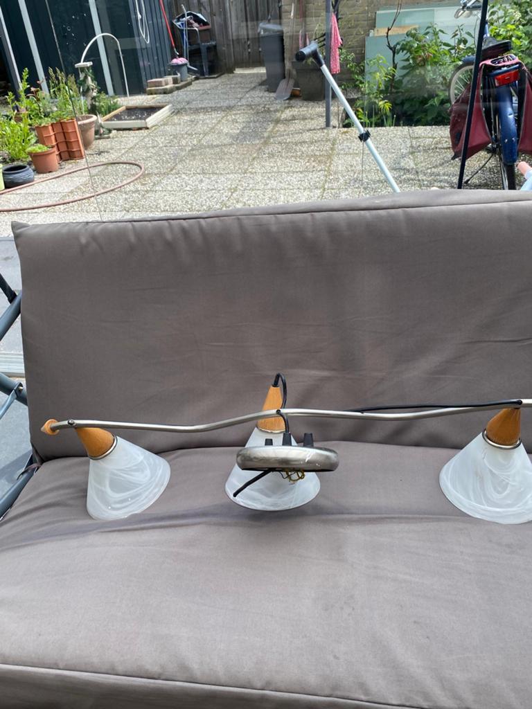 Hanglamp met 3 lichtpunten, Ophalen of Verzenden, Zo goed als nieuw, Minder dan 50 cm