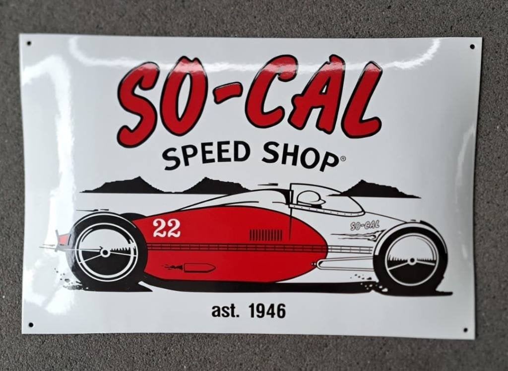 So-cal speedshop emaillen reclame decoratie bord USA garage, Reclamebord, Ophalen of Verzenden, Zo goed als nieuw, Info@americansaleshop.nl