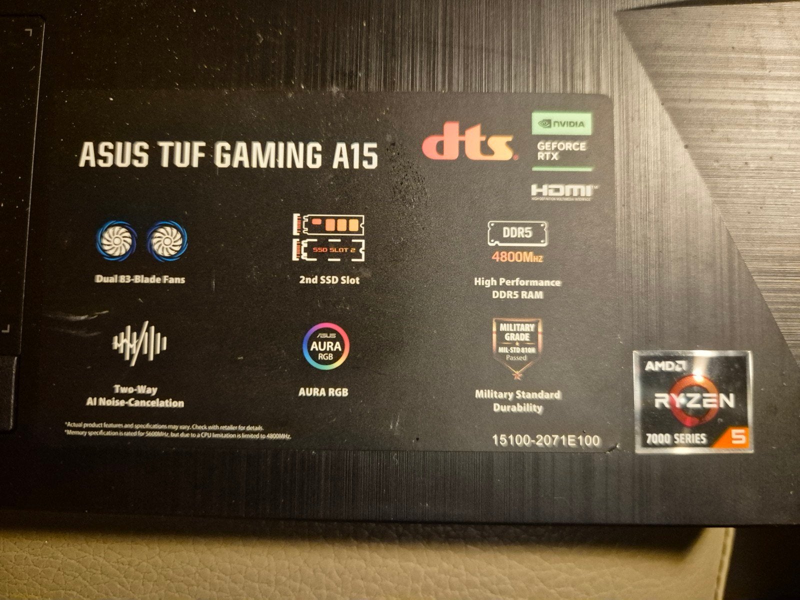 ASUS TUF Gaming A15 - Ryzen 5 - RTX - 144Hz Gaming Laptop