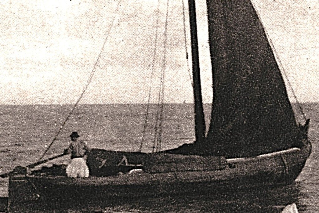 936145 Volendam Klederdracht Botter 1922 Postzegel afgeweekt, Ophalen of Verzenden, Voor 1920, Gelopen, Noord-Holland