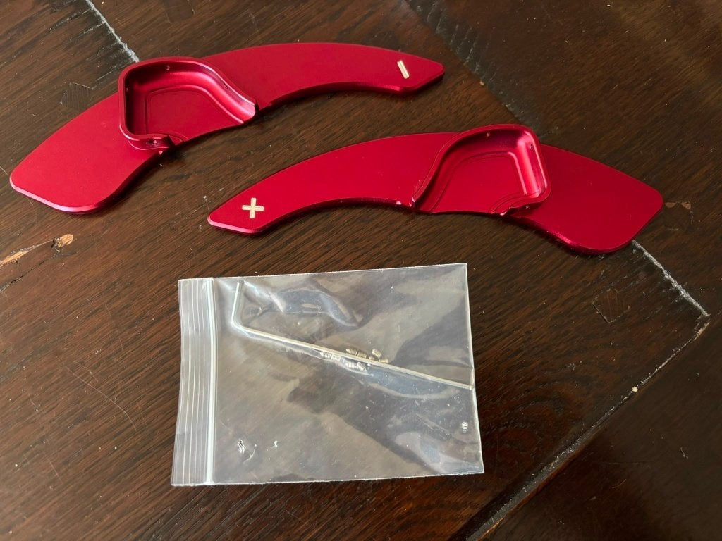 Red Aluminum Steering Wheel Shift Paddle Extensions in red, Ophalen of Verzenden