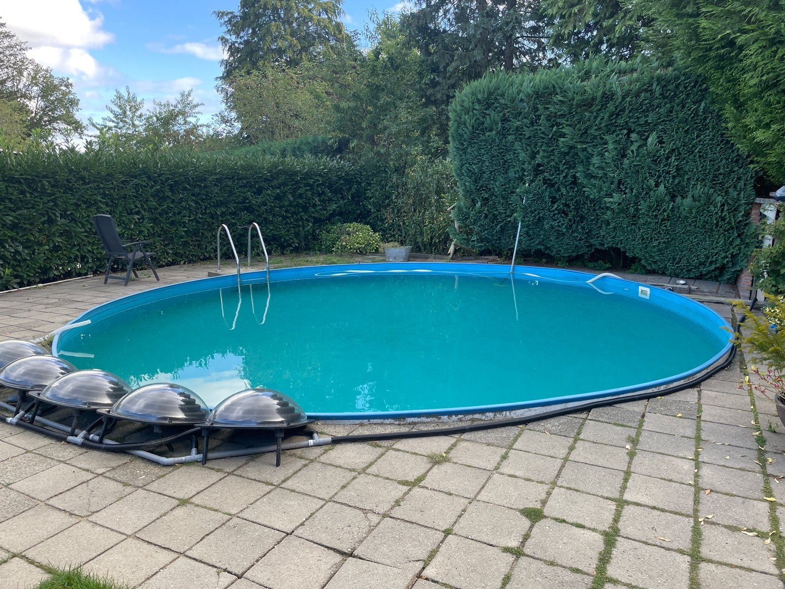 Rond Inbouwzwembad met Solarbollen, Tuin en Terras, Zwembaden, Ophalen, Gebruikt, 80 tot 120 cm, Rond
