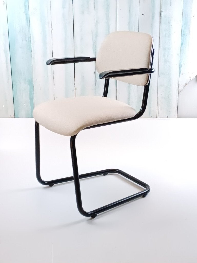 Vintage eetkamerstoel met buisframe, Ophalen, Gebruikt, Zwart, Gispen