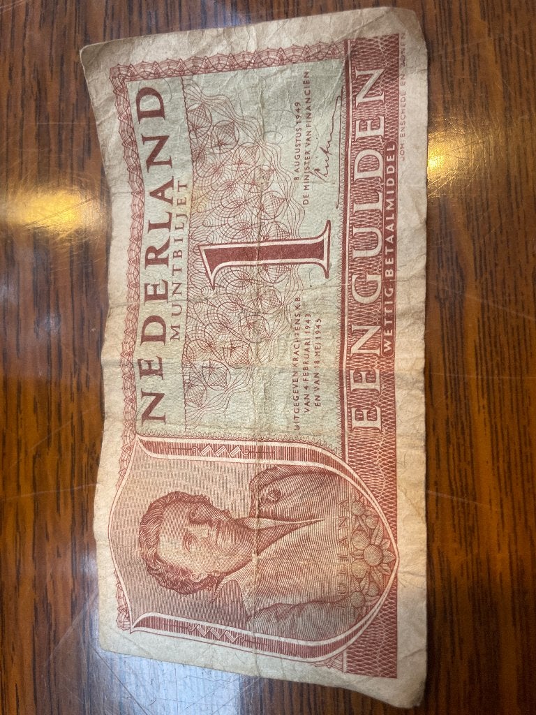 Een gulden biljet, Postzegels en Munten, Bankbiljetten | Nederland, Ophalen, 1 gulden, Los biljet