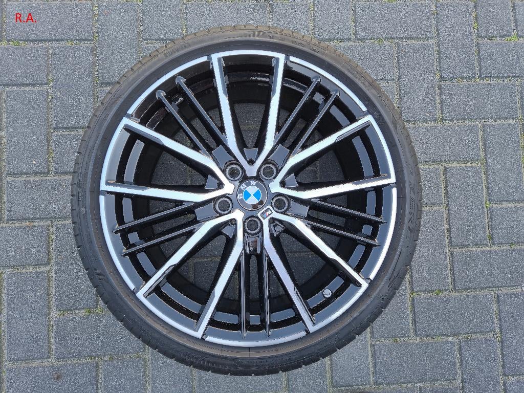 BMW 19" Lichtmetaal dubbele spaak 552M Jet Black Uni velgen, Gebruikt, Banden en Velgen, 235 mm, Personenwagen