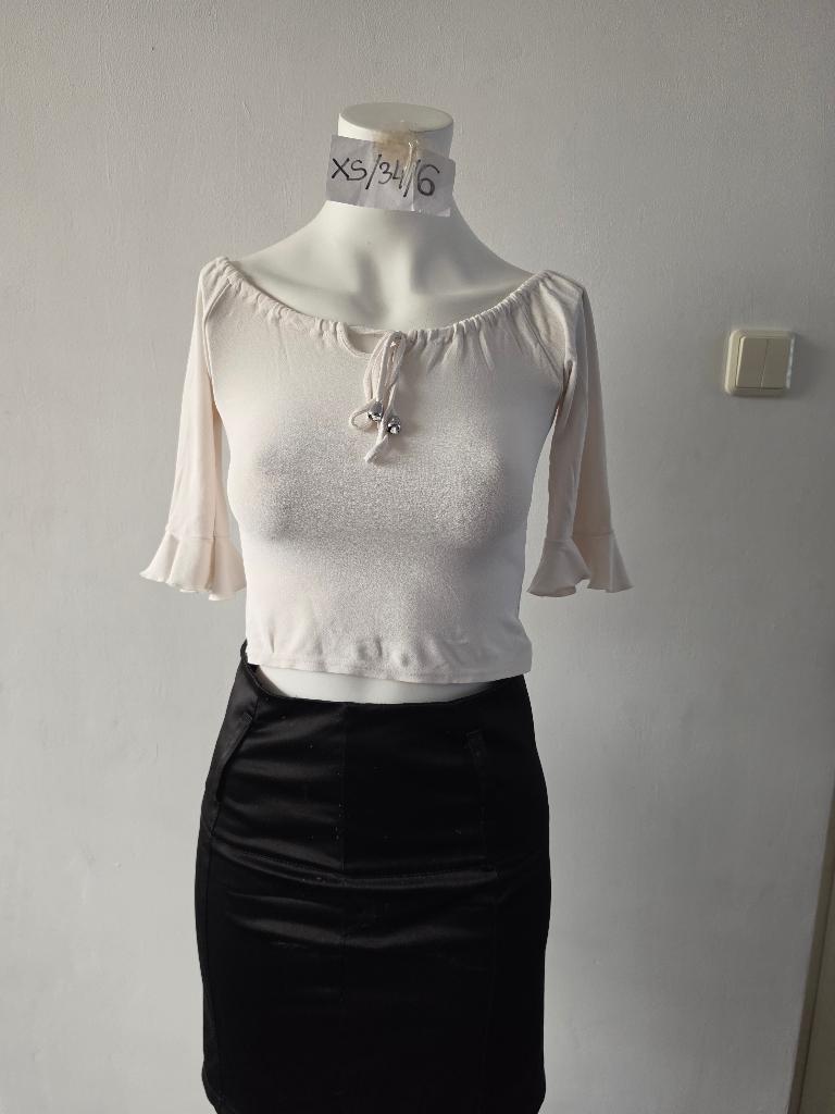 Cerise blouse maat XS/34, Cerise, Wit, Ophalen of Verzenden, Zo goed als nieuw