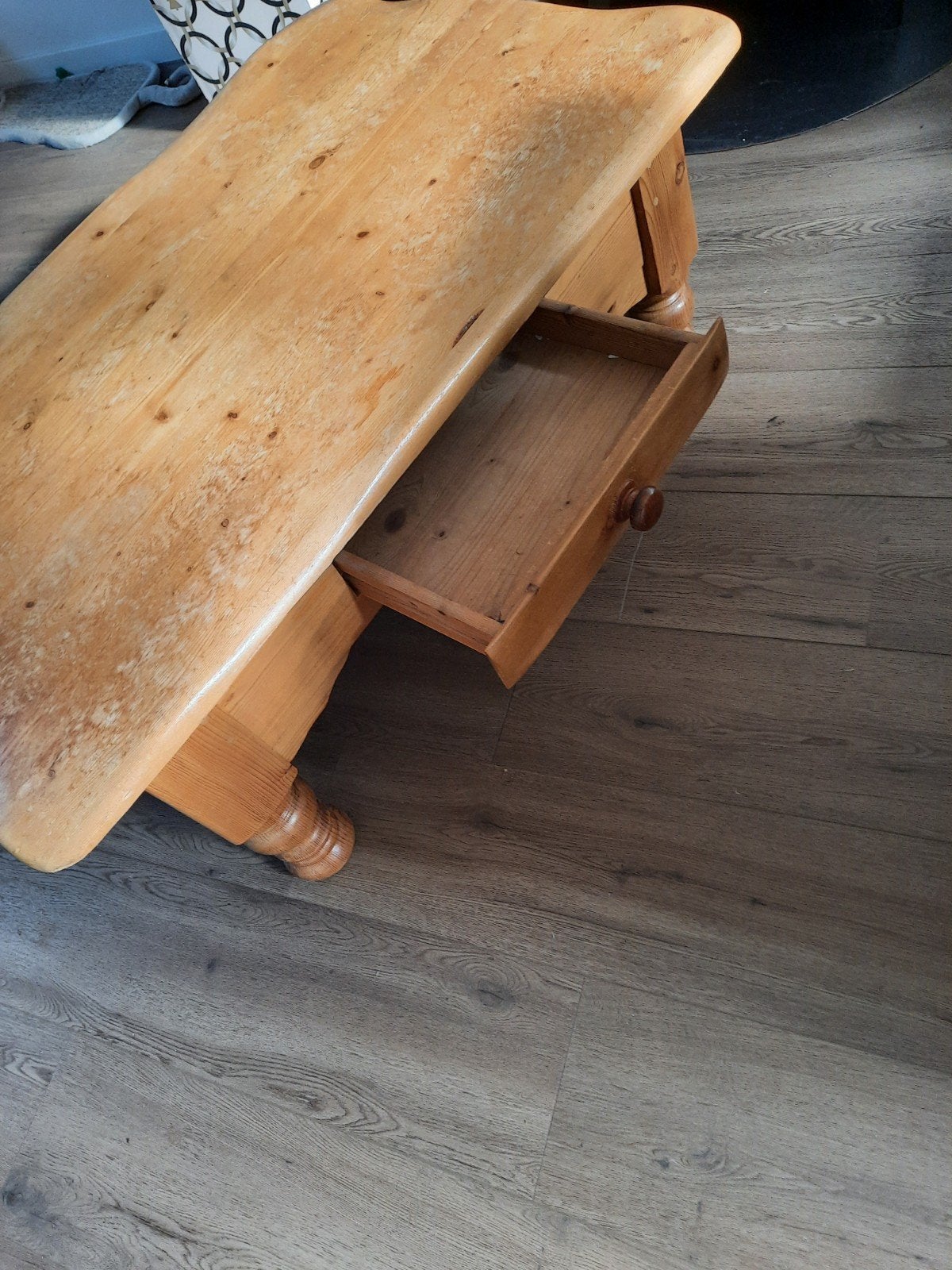 grenen salontafel, Ophalen, Gebruikt, 100 tot 150 cm, 50 tot 100 cm